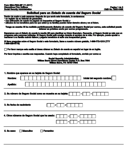 Form SSA-7004 (Spanish)