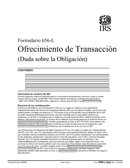 Form 656-L (Spanish Version)