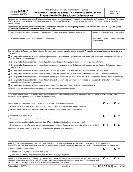Form 14157-A (Spanish Version)