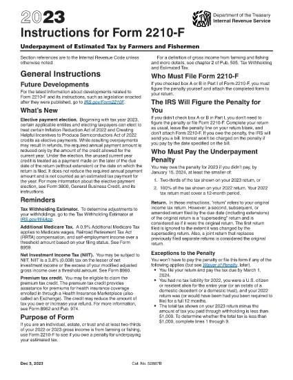 Form 2210-F Instruktioner