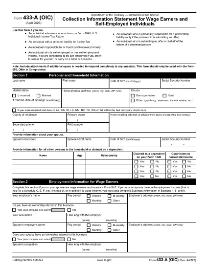 Form 433-A (OIC)