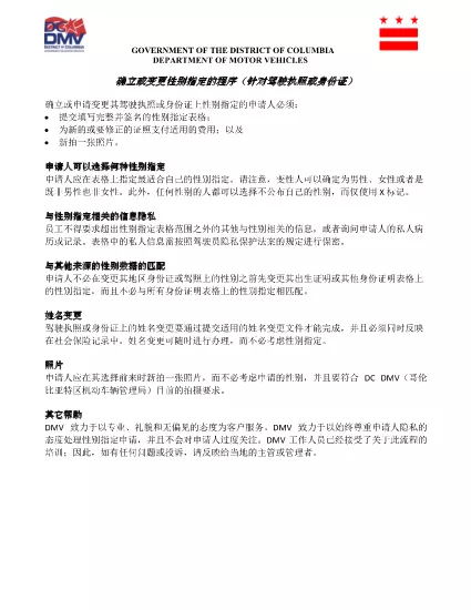טופס תכנון עצמי מגדרי (סינית - 中文)