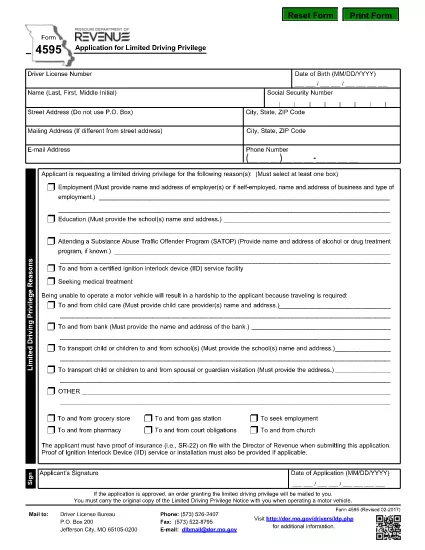 Form 4595 Missouri