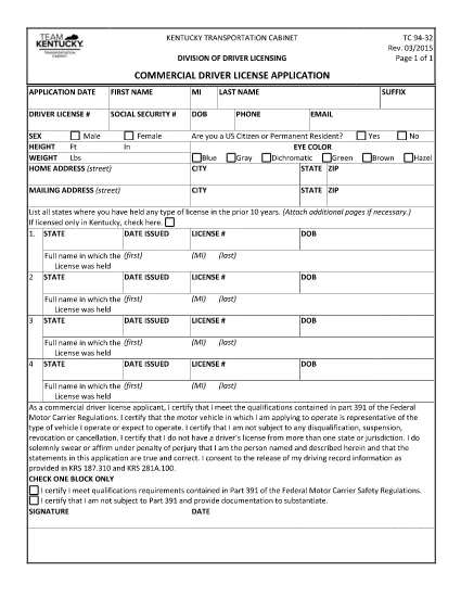 Form TC 94-32 Kentucky