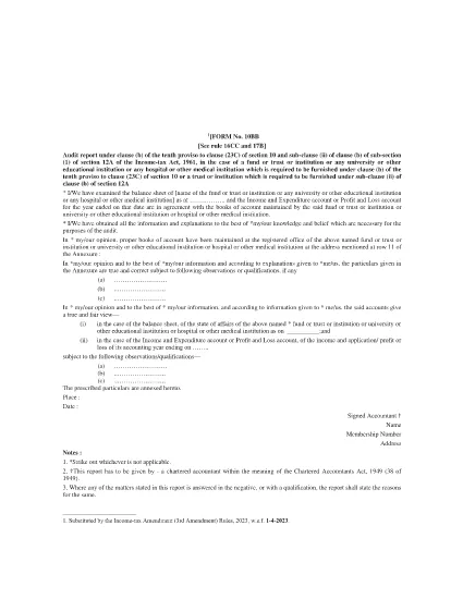ITD Form 10BB India