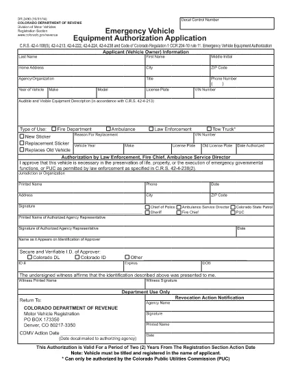 Form DR 2490 Colorado