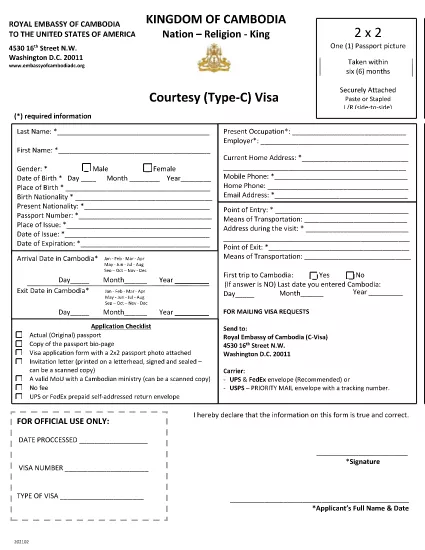 המונחים: Visa Form