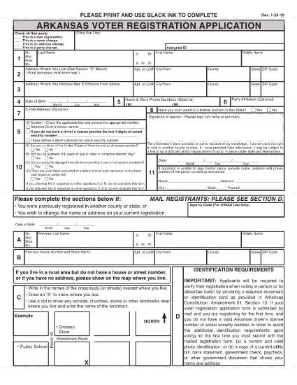 Arkansas Voter Registration Form