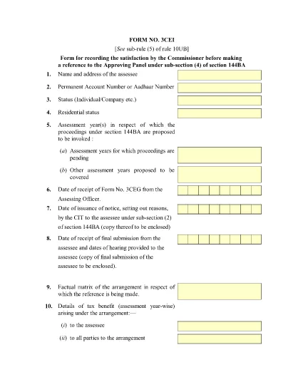 ITD Form 3CEI India