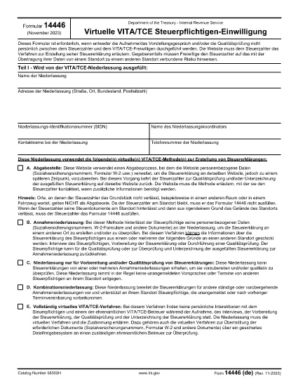 Form 14446 (Alman versiyonu)