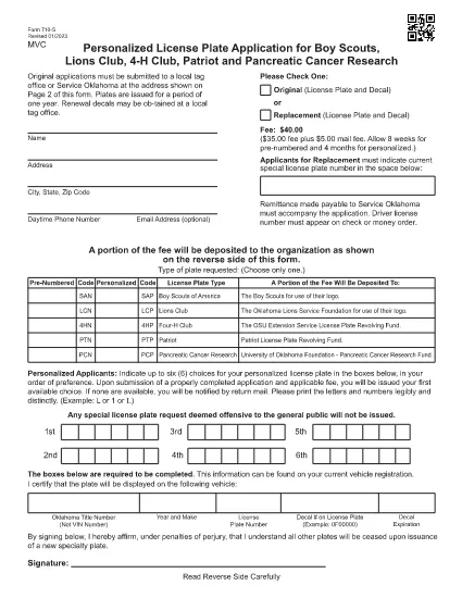 Formulário 710-S Oklahoma