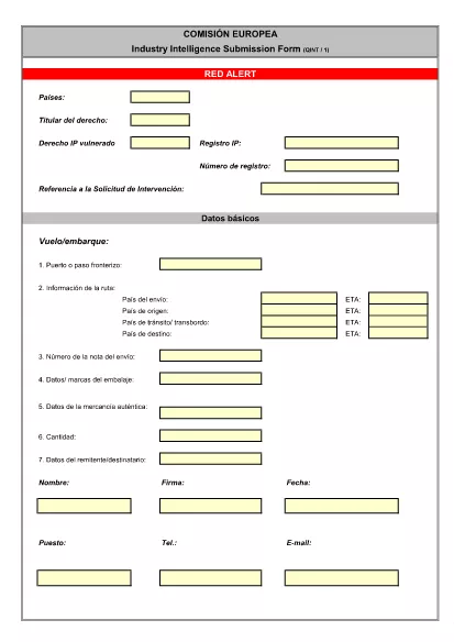 Ipari intelligensség Submission Form - Spanyolország