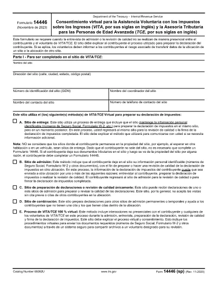Form 14446 (spansk version)