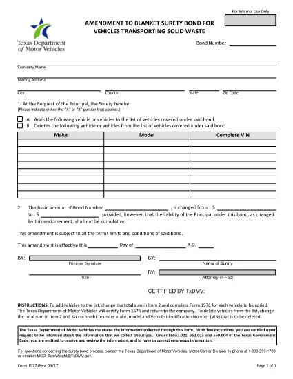 Form DMV-1577 Texas