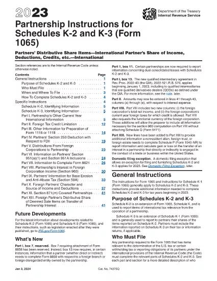 Formulier 1065 Instructies voor de schema's K-2 en K-3