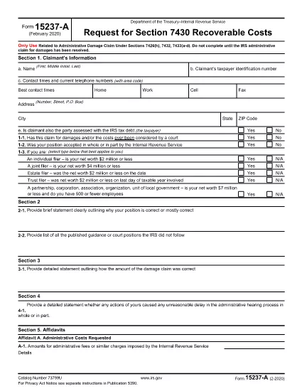 Form 15237-A