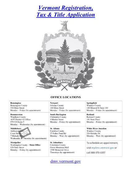 Formulaire VD-119 Instructions Vermont