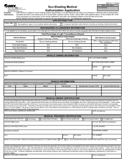 Formulário MED 20 Virgínia