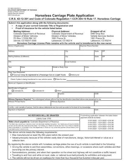 Form DR 2905 Colorado