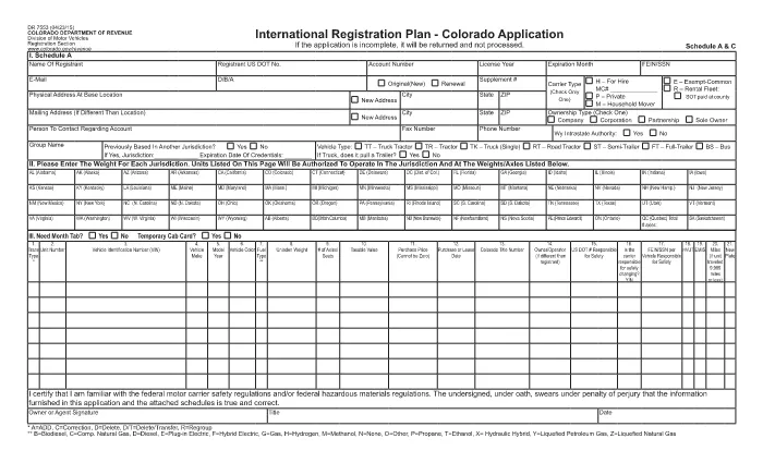 Form DR 7553 Colorado