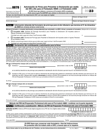 Form 8878 (versão espanhola)