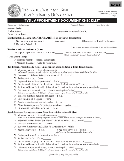 Form DSD TVDL-16 รัฐอิลลินอยส์