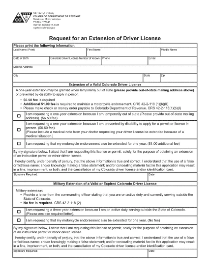 Form DR 2342 Colorado