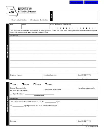 Form 430 Missouri