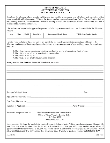 Form 10-345 Arkansas