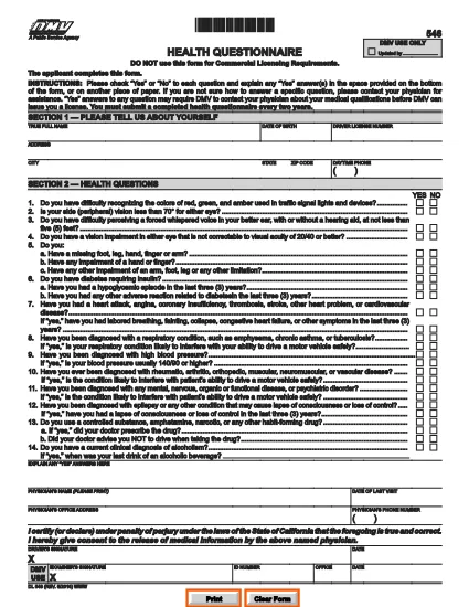 Form DL 546 Kalifornia