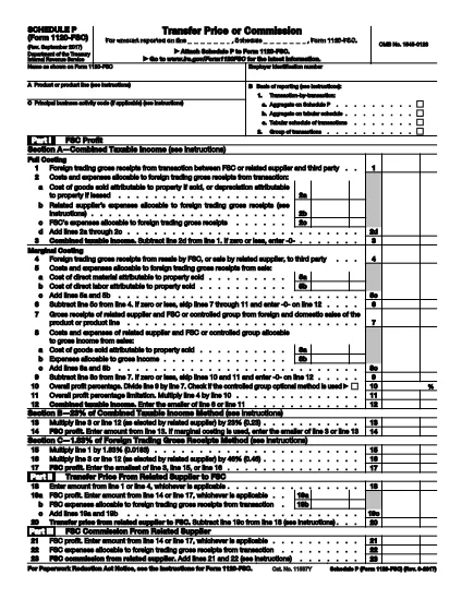 Form 1120-FSC ตารางงาน P