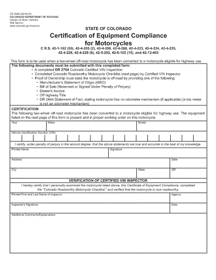 Form DR 2686 Colorado