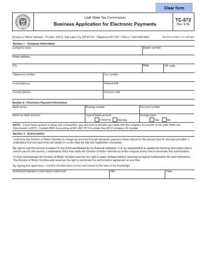 Form TC-572 Utah