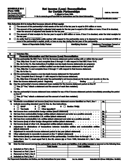 Form 1065 Schedule M-3
