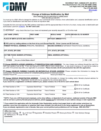 Form DMV 22 Nevada