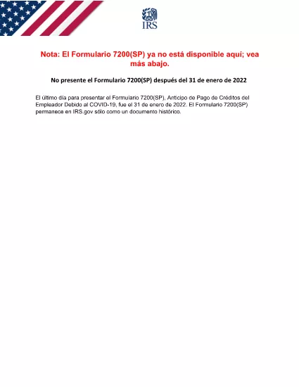 Form 7200 Instructions (Spanish Version)