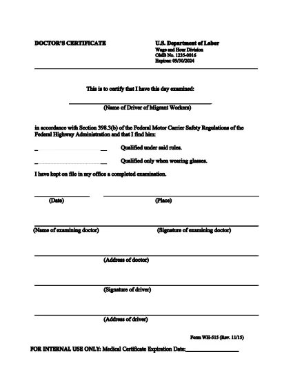 Form WH-515
