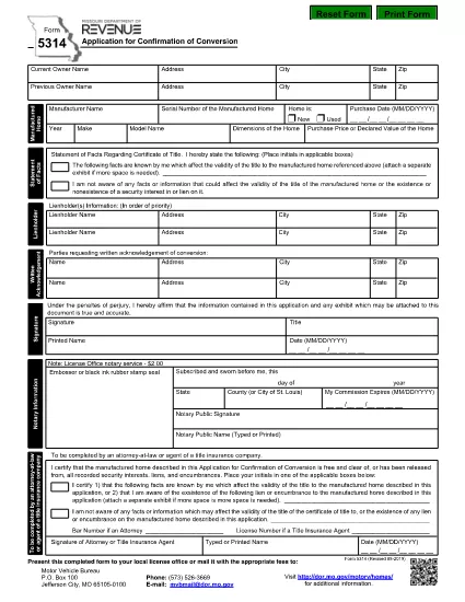 Form 5314 Missouri