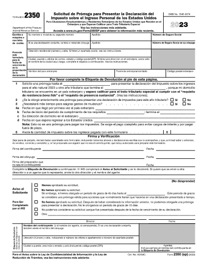 Form 2350 (Spanish Version)