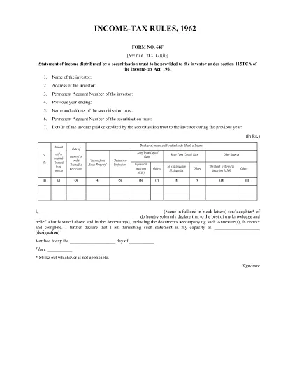 ITD Form 64F India