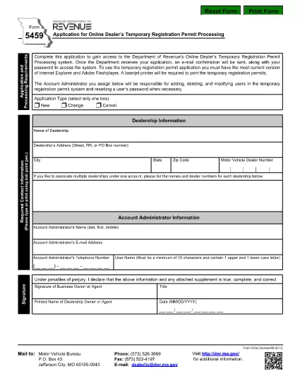 Form 5459 Missouri