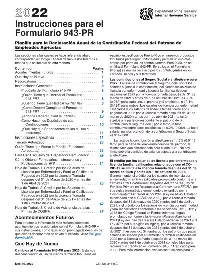 Formulaire 934 Instructions (Version Puerto Rico)