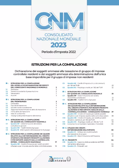 Формуляр CNM 2023 Инструкции Италия