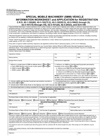 Form DR 2689 Colorado