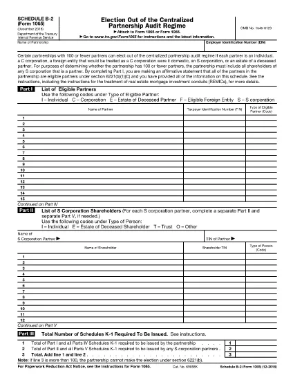 Form 1065 Schedule B-2