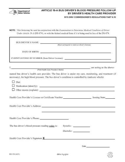 Form DS-703 New York