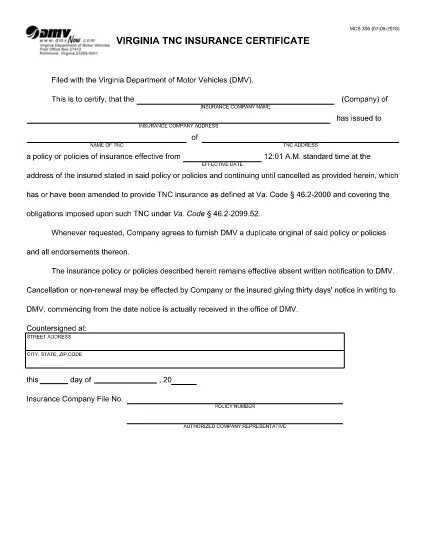 MCS Form 306 Virginia